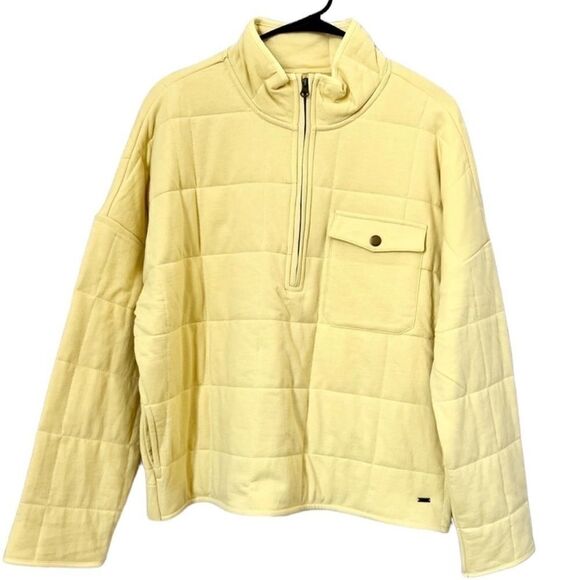 NEW O’Neill pastel yellow quilted quarter zip pullover Mabel jacket size medium - Picture 2 of 9